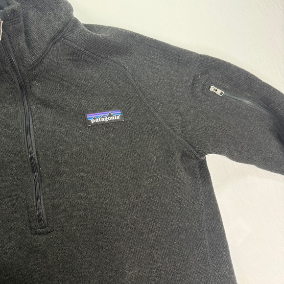 Patagonia Better Sweater 1/4 Zip Pullover Women's Small Black Heathered Fleece - Picture 5 of 9